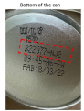 Recalled Batch code number on bottom of can
