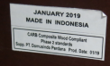 A label on the back of each recalled dresser displays the date of manufacture and “MADE IN INDONESIA.”