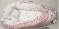 Aila+Aiden Baby Lounger – white with pink stars