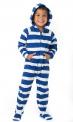 Blue and White Striped Children’s Footed Pajamas