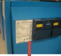 Recalled Gas Boiler with arrow indicating rating plate