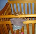 Recalled crib showing child entrapment hazard