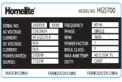 Example of Recalled Homelite Generator Label