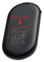 Model number “UT3053” is printed on the underside of the recalled Gobi Heat rechargeable hand warmer. 