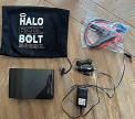 HALO, Bolt ACDC 58830 Portable Charger Top view with Accessories