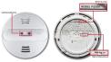 Recalled Smoke Alarm with location of model number and date of manufacture