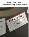 Model number and product order number location