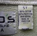 Recalled sweatshirt label