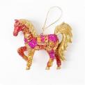 Ornament Horse Pink and Gold
