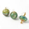 Ornament Round ball with diamonds Set of 3