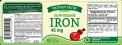 Nature’s Truth Slow Release Iron 45 mg label.