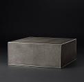 Recalled Smythson Shagreen square coffee table in smoke and steel