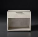 Recalled Smythson Shagreen open nightstand in dove and pewter