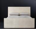Recalled Smythson Shagreen bed with footboard in dove and pewter
