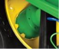 Wheel spacer in the recalled John Deere 4M and 4R series compact utility tractors