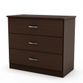 Libra style 3-drawer chest in chocolate 