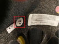 S for small is printed on a label on the inside of the helmet