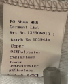 “FO Shan MBB Garment Ltd.” and art number “132506010-1, JWA6000_BKG” or “JWA6001_PKB” are printed on Mikrdoo Children’s Pajamas sewn-in seam label.