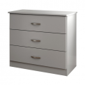 Libra style 3-drawer chest in soft gray