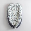 Recalled Belivium Baby Lounger - Grey and Blue Palm Leaf