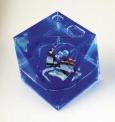 Pyramid-shaped Paperweight with Inner Heart