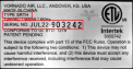 Rating Label on Recalled SRTH Small Room Tower Heaters (Showing JUL22 Date Code as First 5 Digits of Serial Number)