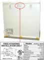 Rating label is located at the top center of the back of the recalled Haier freezer