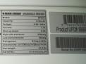 The rating and UPC labels are located at the top center of the back of the Black & Decker® freezers