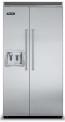 42 and 48 inch Viking built in side by side refrigerator freezers with in door dispensers