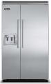 42 and 48  inch Viking built in side by side refrigerator freezers with in door dispensers