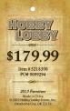 Hobby Lobby Black Accent Chair Hang Tag