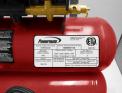 Powermate air compressor label with model and serial number numbers