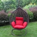 Brown teardrop-shaped swing chair