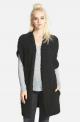 Nordstrom Leith Brand Open Vest Sweater in Black