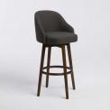 Saddle Bar Stool with Iron Basketweave Upholstery