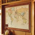 World Magnetic Travel Map with Burlwood Frame