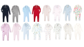 Recalled Children’s Classic Footless Pajama Sleepers (navy, heather gray, baby blue, red, pink blush, pink bows, blue vines print, watercolor floral, light pink, pink stripe, blue stripe, celestial print, nautical print, bunny print, pink dot, and playground print)
