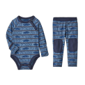 Recalled Infant Capilene Midweight Base Layer Set in blue with “Patagonia” and “Fun Hogs”
