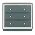 Recalled chest with steel teal drawers with mirror finish (Model Number CHS6403C)