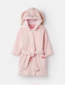  204653-PINKBUNNY Pink robe with bunny ears  100% polyester XS, S, M, L