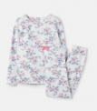  204649-BLUCREMDTS White pajama with floral print  96% cotton 4% elastane 1 through 12