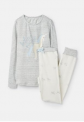  204649-SLVBLVUNIC Gray and white pajama with unicorn print  96% cotton 4% elastane 1 through 12