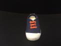 Skidders Footwear navy blue fabric with orange rivets and laces