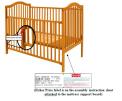 Recalled One-Hand System Crib with indication of Fisher-Price label on the assembly instruction sheet attached to the mattress support board