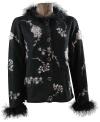 Recalled Christmas sweater with marabou feather trim