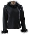 Recalled Christmas sweater with marabou feather trim