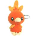 Recalled Torchic Plush Keychain, #2645 - measures about 4 inches long; it is bright orange with lighter orange on its head and wings