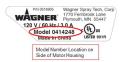 Recalled Wagner Paint Sprayer Model Number Location on Side of Motor Housing