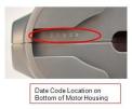 Recalled Wagner Paint Sprayer Date Code Location on Bottom of Motor Housing