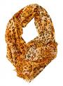 Yellow Gold Leopard Print Infinity Scarf – Summer Scarves for Women & Girls